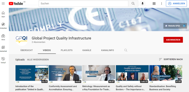 Screenshot of the new GPQI YouTube channel