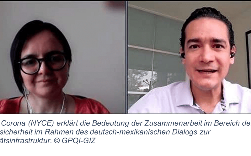 Lilia de Diego (GPQI) und Pablo Corona Fraga (NYCE) in einem Online-Interview.