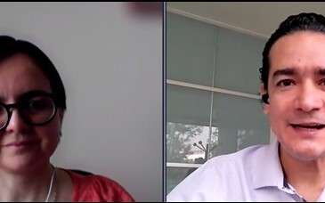 Lilia de Diego (GPQI) and Pablo Corona Fraga (NYCE) in an online interview.